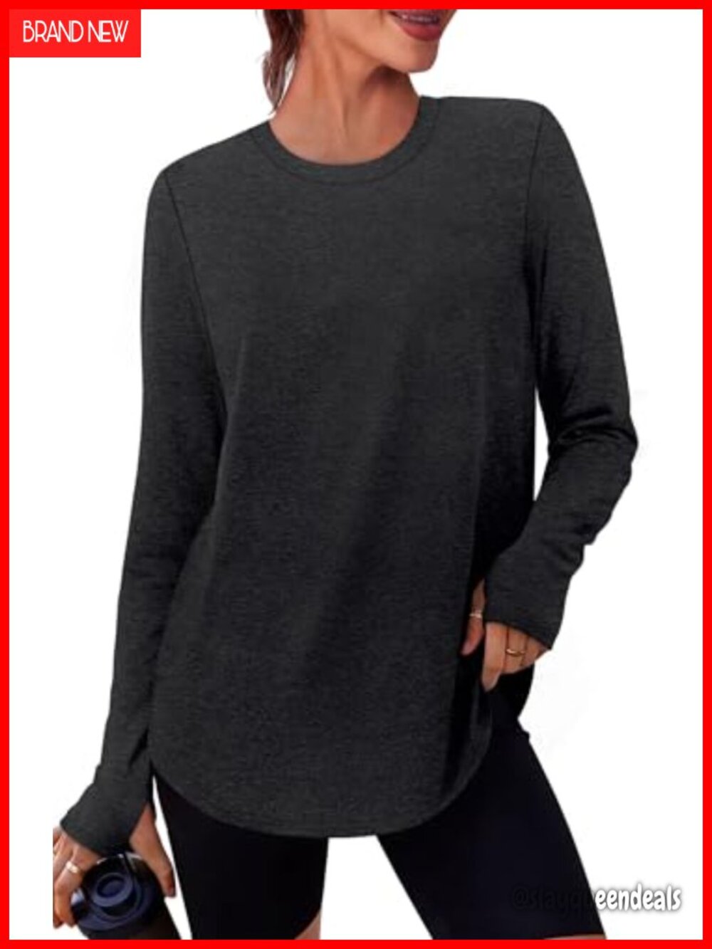 Women's Long Sleeve Workout Top UPF 50+ Thumb Holes Active Tee
